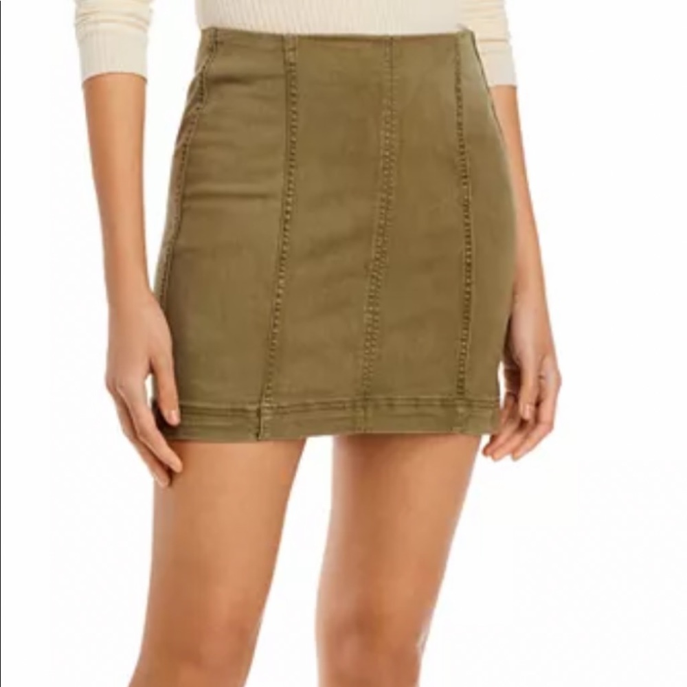 Free People dark olive green skirt! Only worn one time